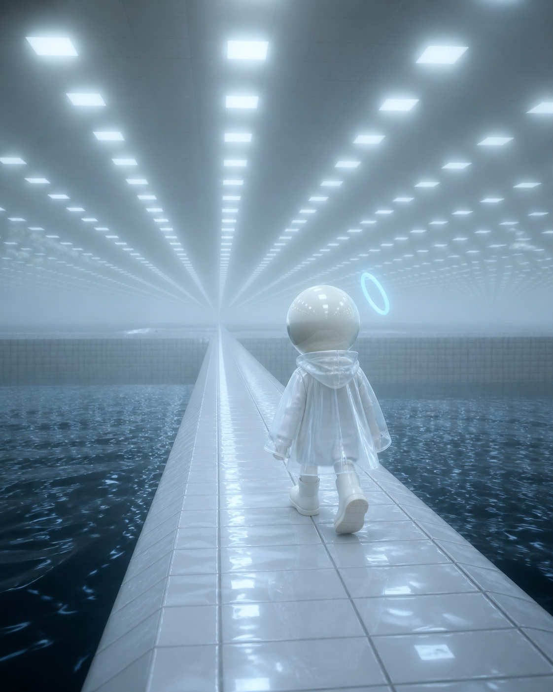 LUMO walking through the pool room